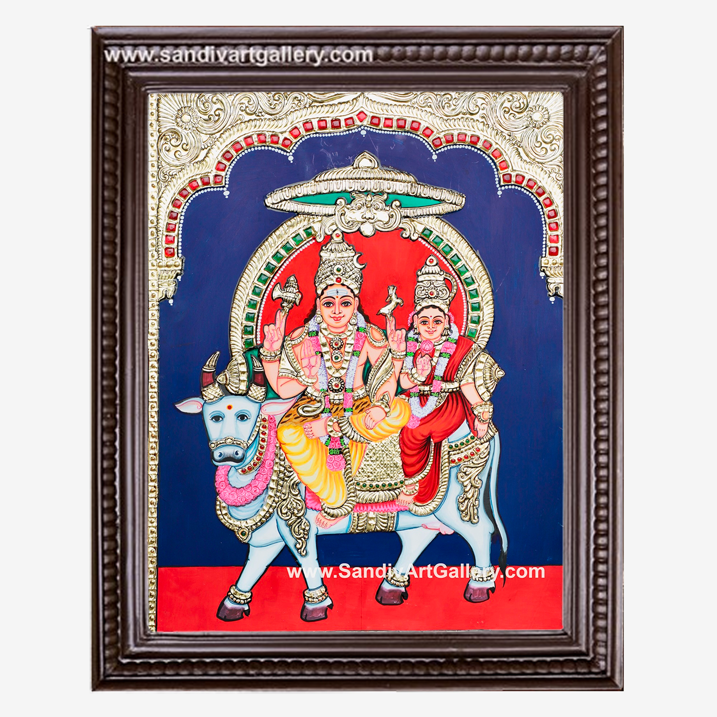 Shiva Parvathi Tanjore Painting