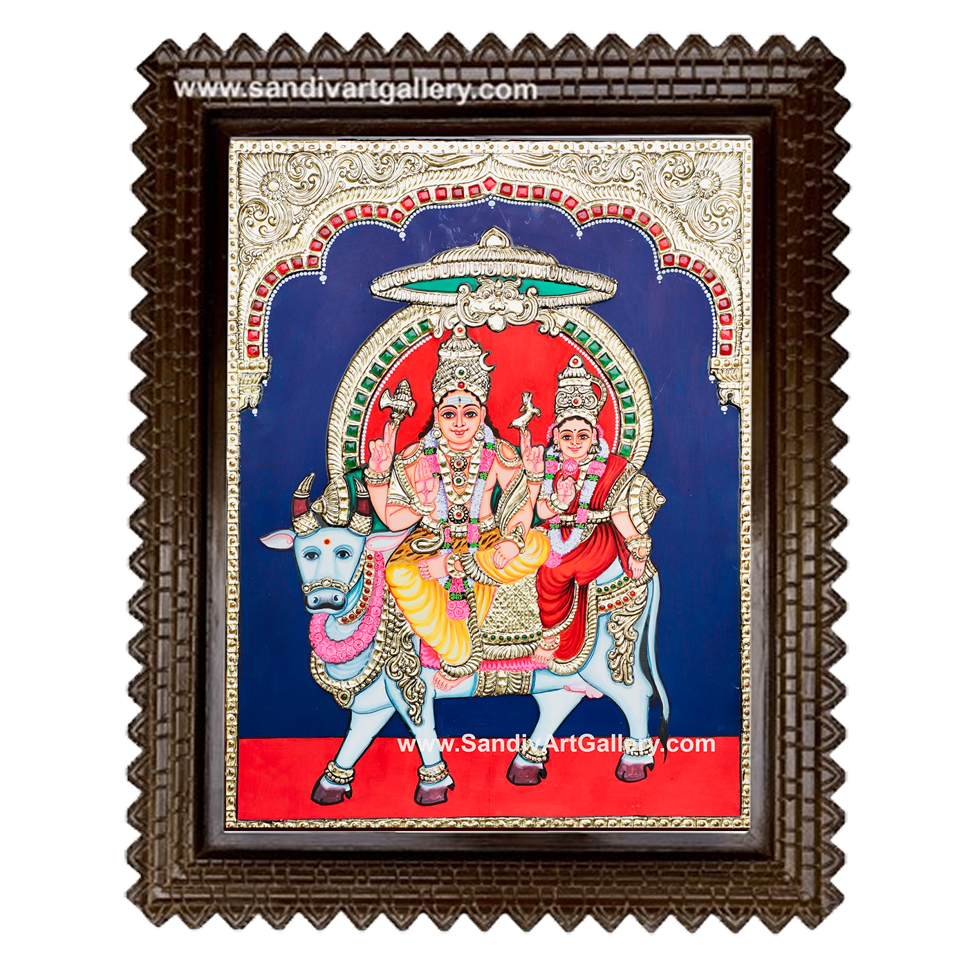 Shiva Parvathi Tanjore Painting