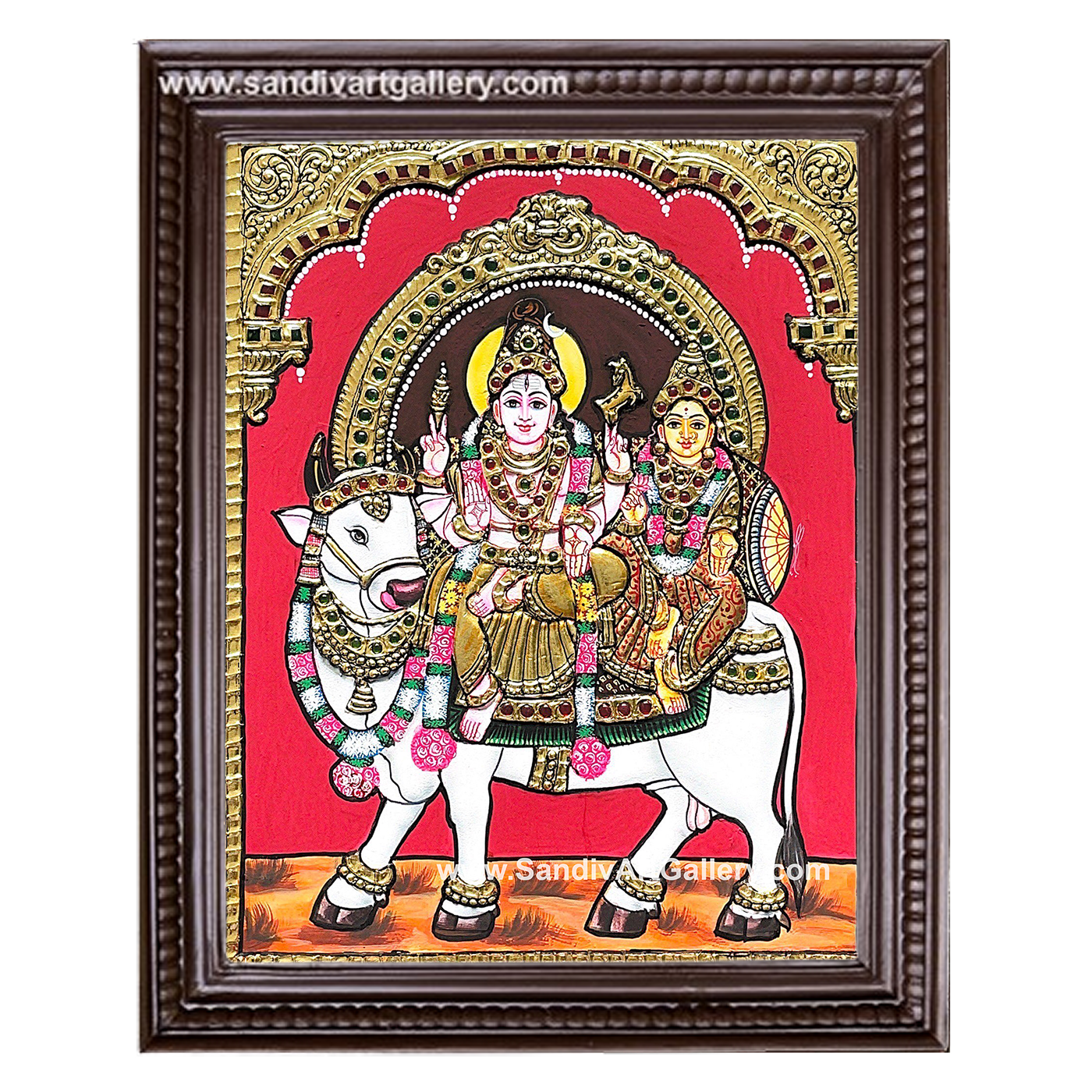 Shiva Parvati Tanjore Painting 3