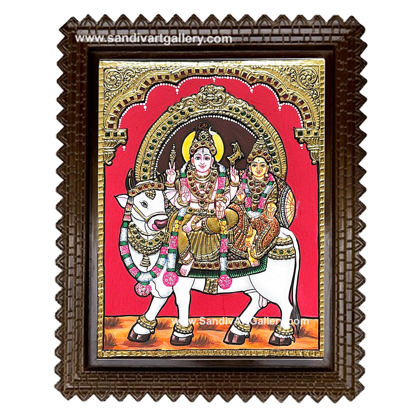 Shiva Parvati Tanjore Painting 3