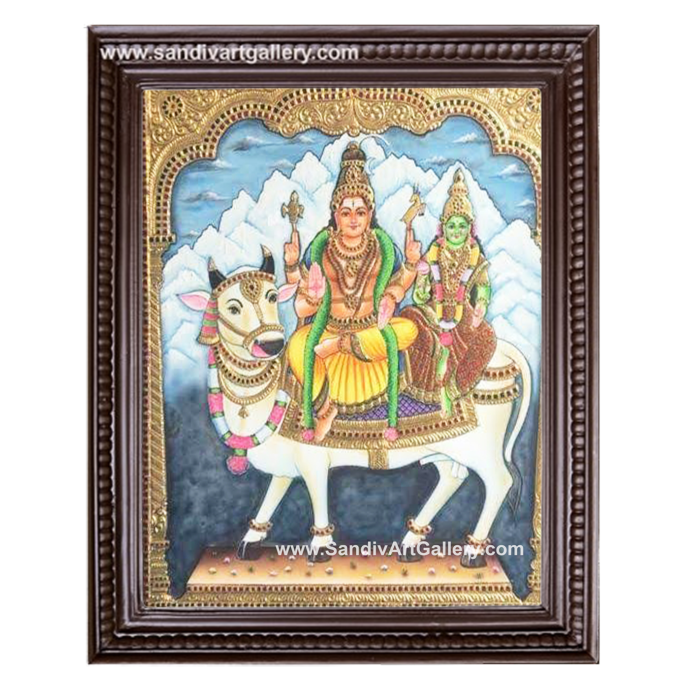 Shiva Parvati Tanjore Painting 4