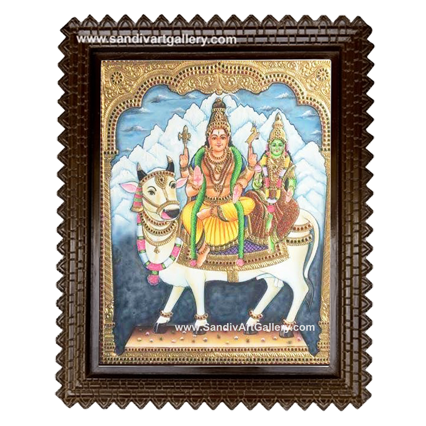 Shiva Parvati Tanjore Painting 4
