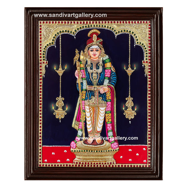 Palani Murugar Semi Embossed Tanjore Painting