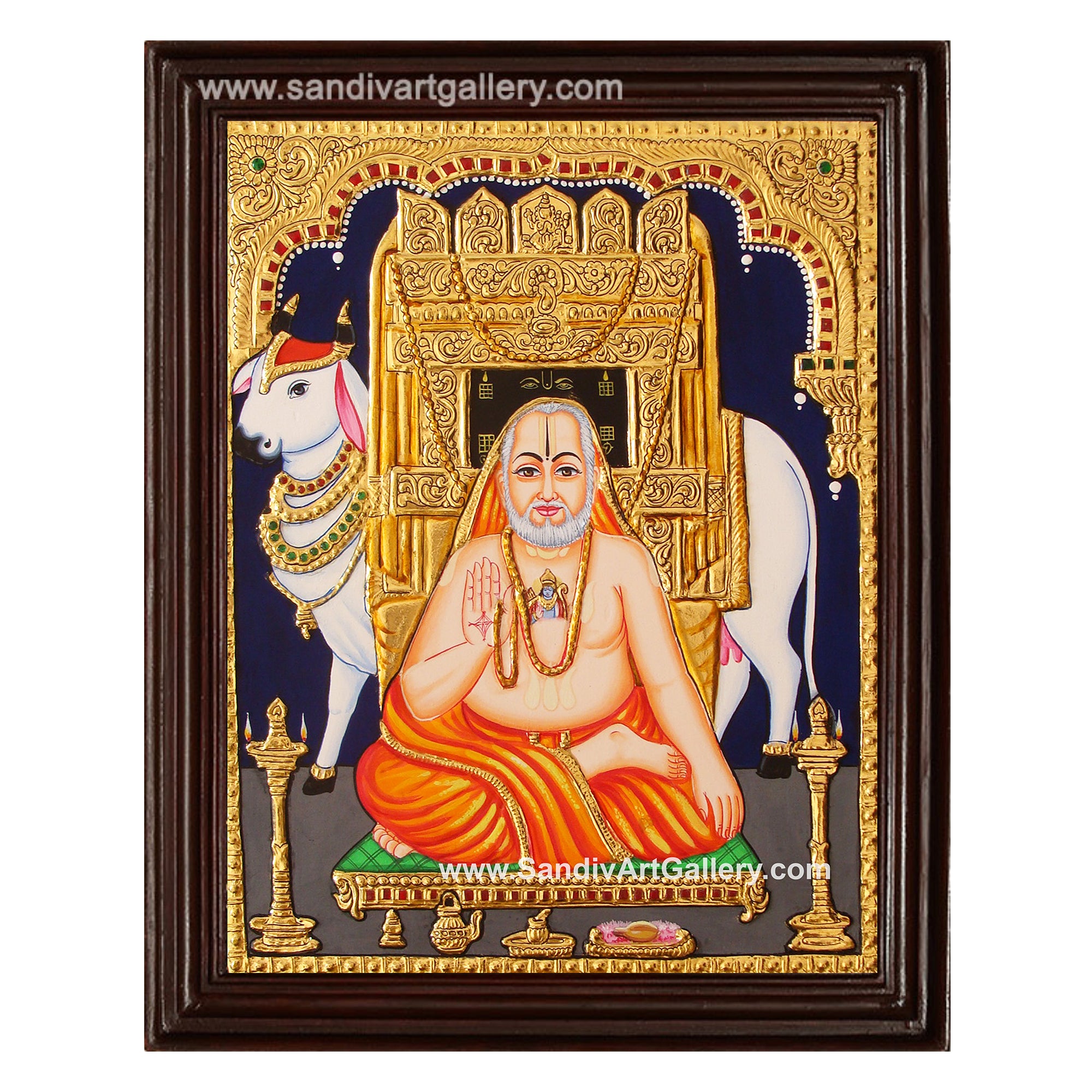 Raghavendra Swamy Tanjore Painting