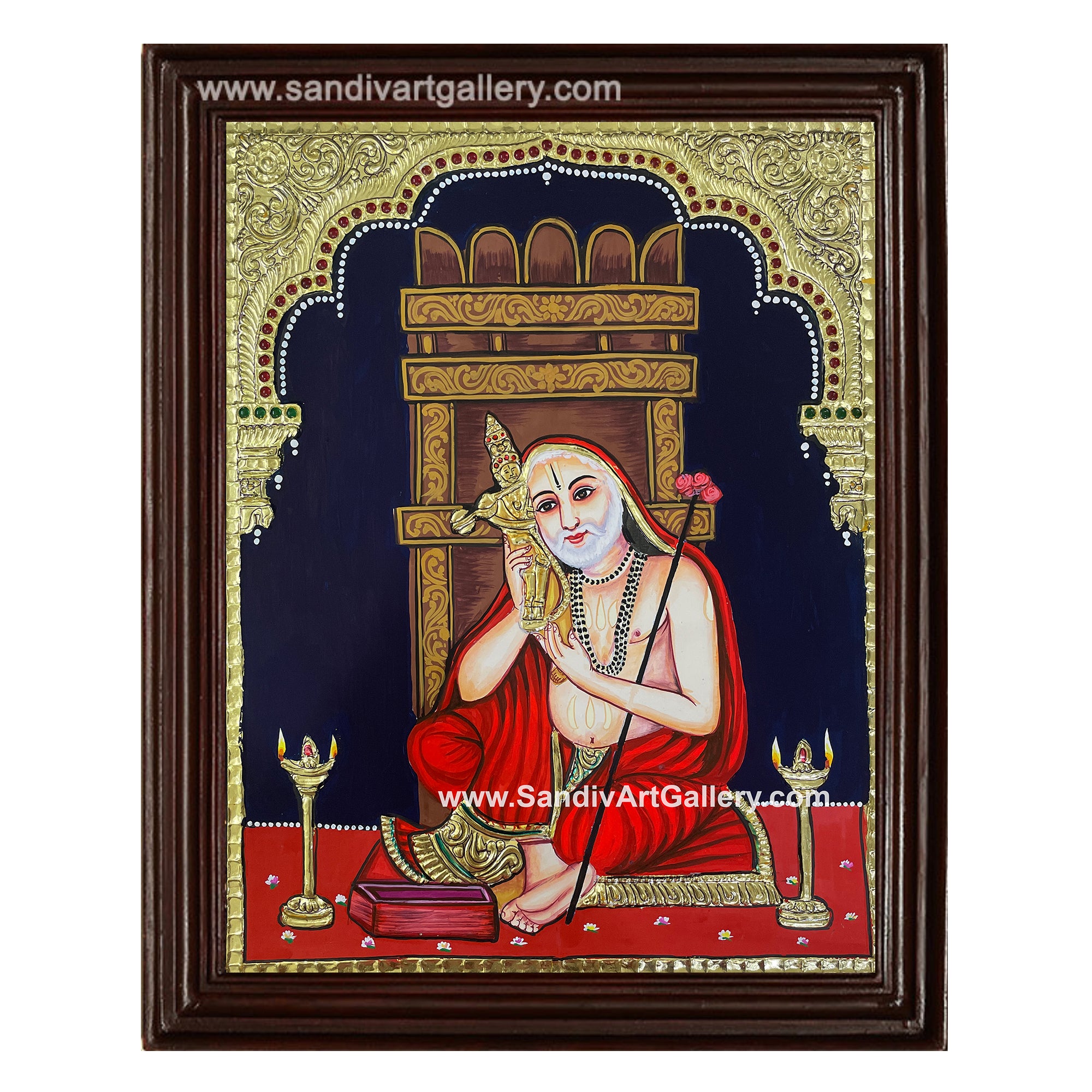 Ragavendra Swamy Tanjore Painting2