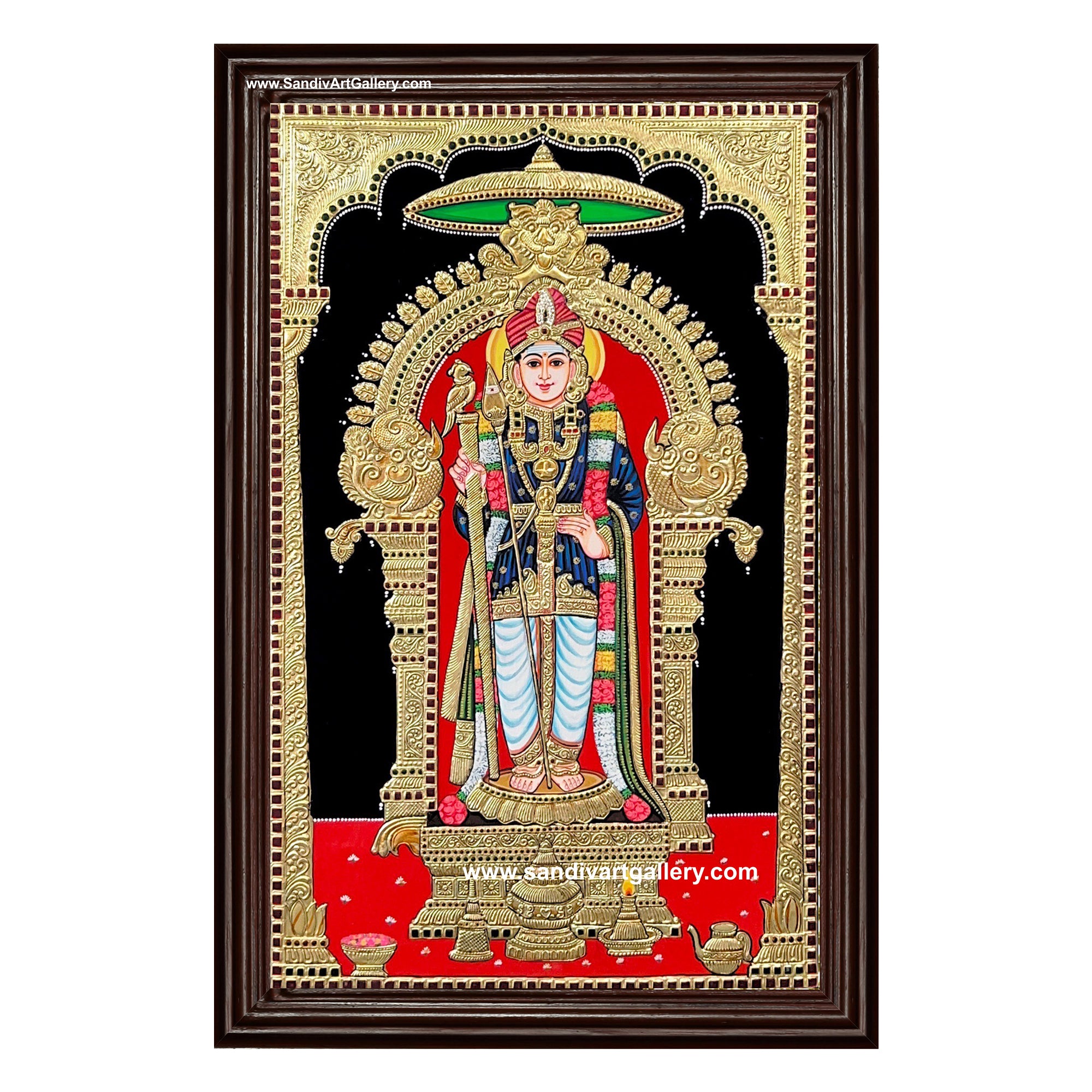 Palani Raja Alangara Murugan Tanjore Painting