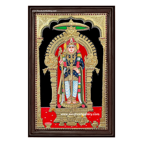 Palani Raja Alangara Murugan Tanjore Painting