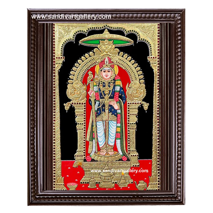 Palani Raja Alangara Murugan Tanjore Painting
