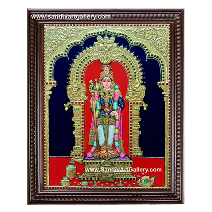 Palani Raja Alangaram Murugan Tanjore Painting