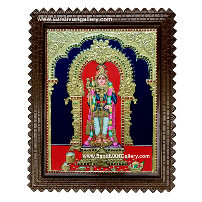 Palani Raja Alangaram Murugan Tanjore Painting