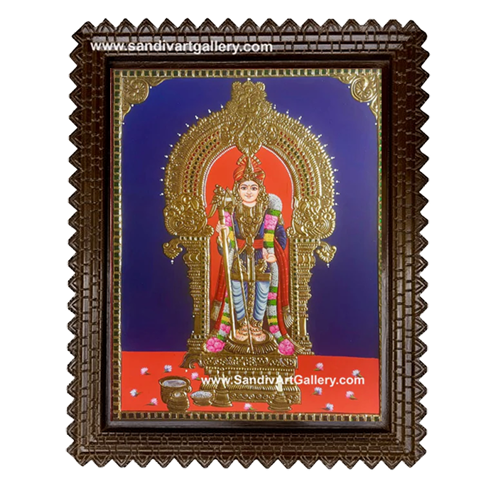 Palani Raja Alankara Murugan Tanjore Painting 1