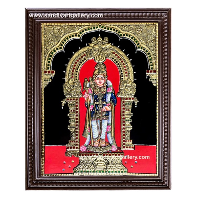 Murugan in Raja Alangaram Tanjore Painting