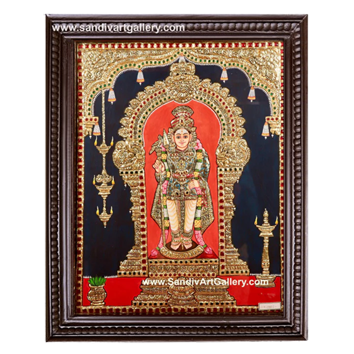 Pazhani Raja Alangara Murugan Tanjore Painting