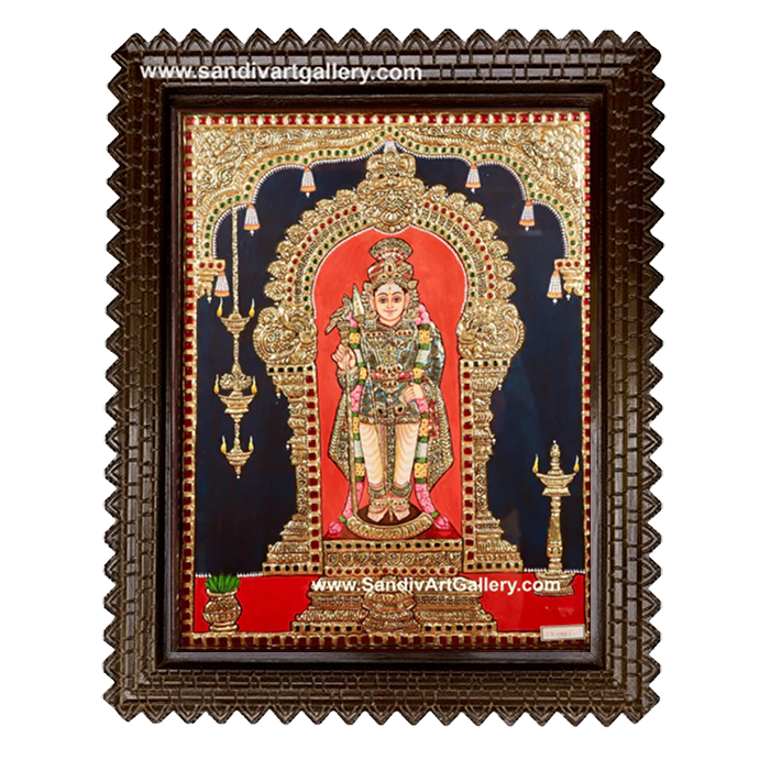 Pazhani Raja Alangara Murugan Tanjore Painting