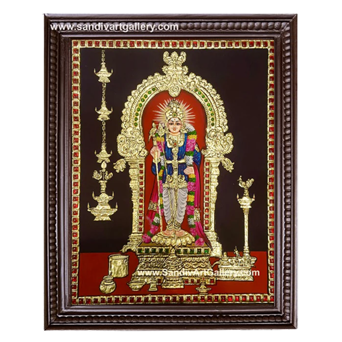 Palani Raja Alangaram Murugan Tanjore Painting 1