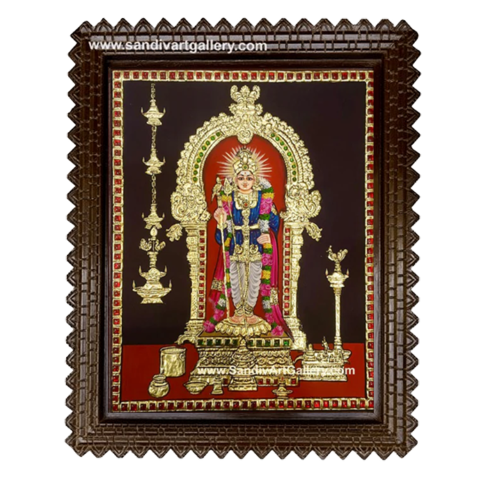 Palani Raja Alangaram Murugan Tanjore Painting 1