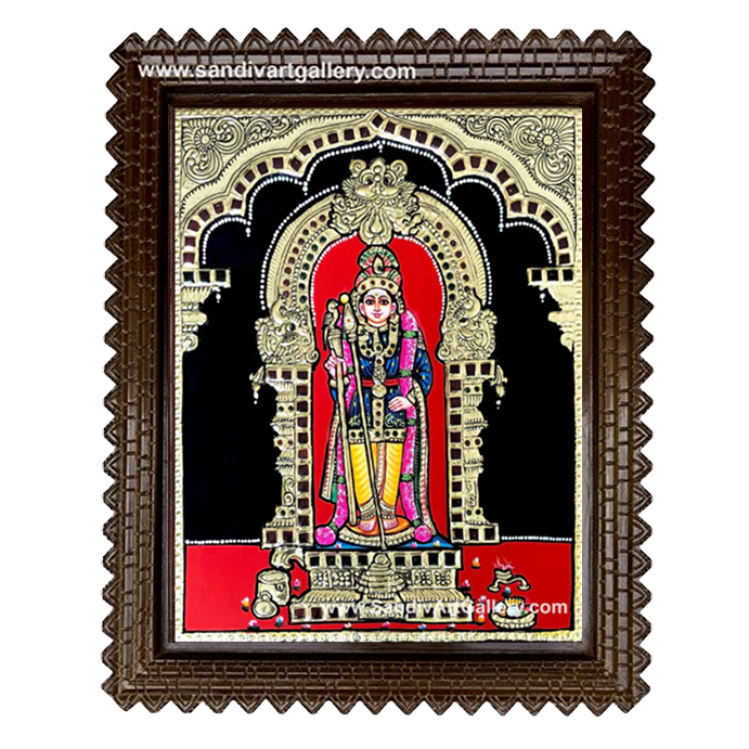 Murugar in Raja Alangaram Tanjore Painting