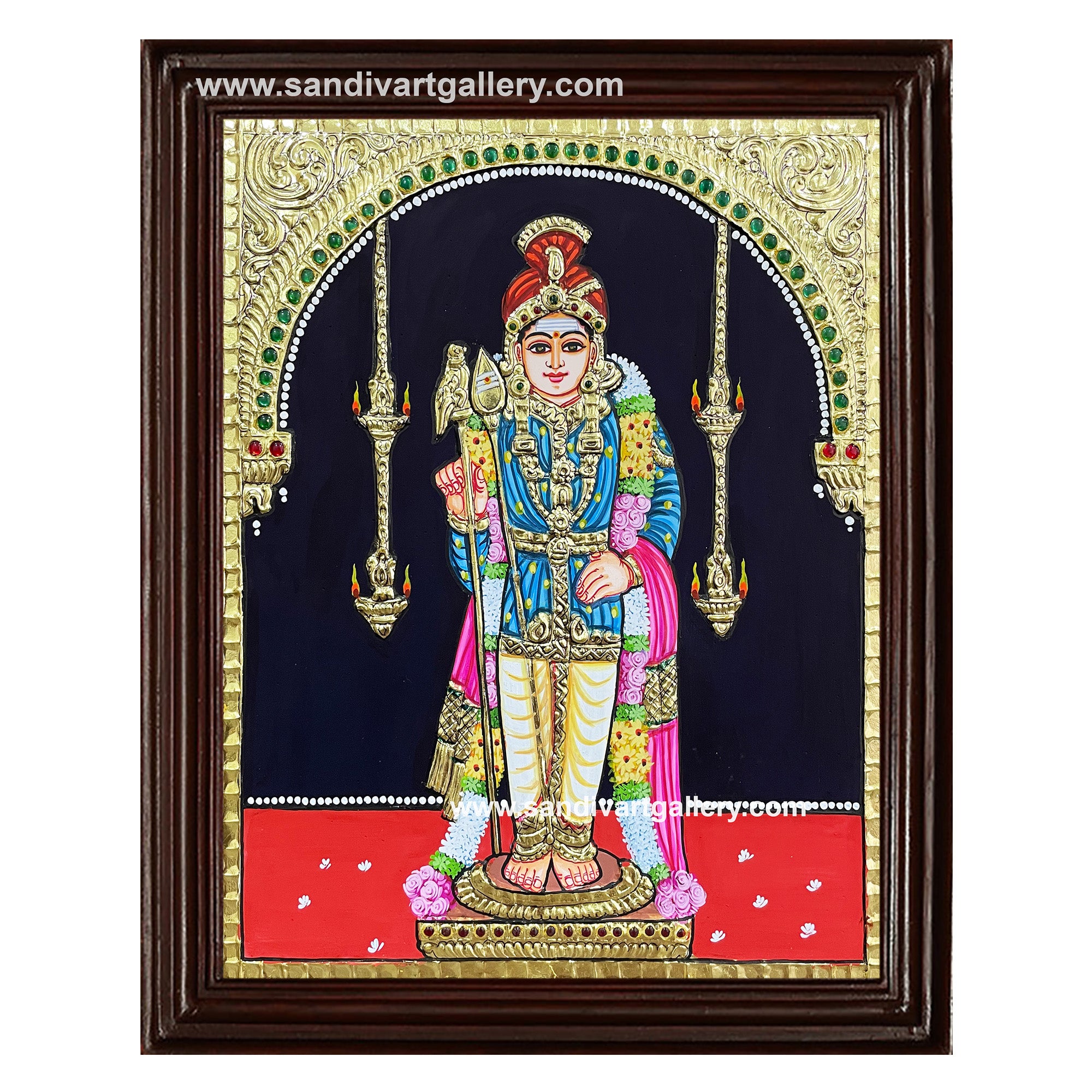 Palani Raja Alangara Murugar Tanjore Painting