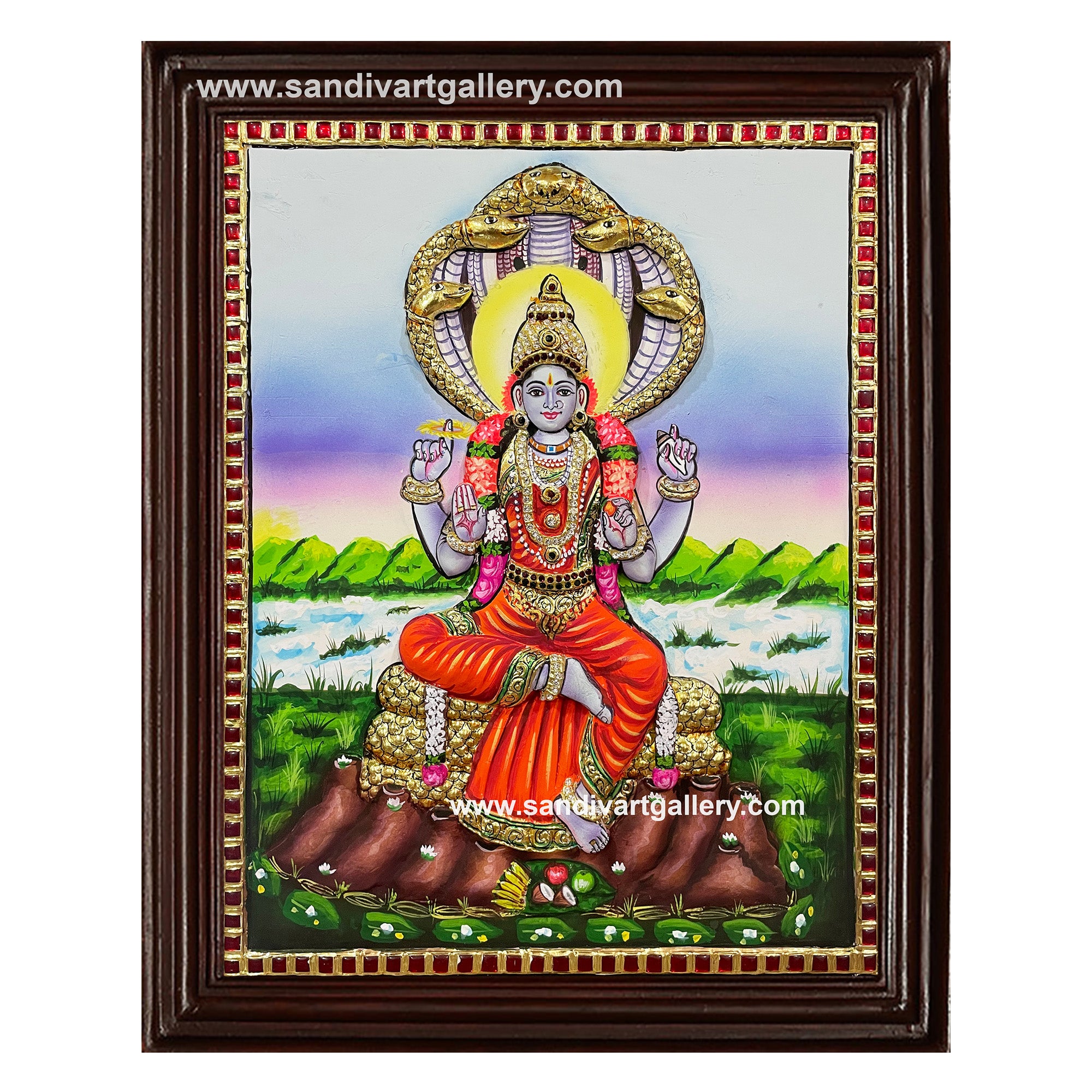 Renuka Devi 3D Embossed Tanjore Painting