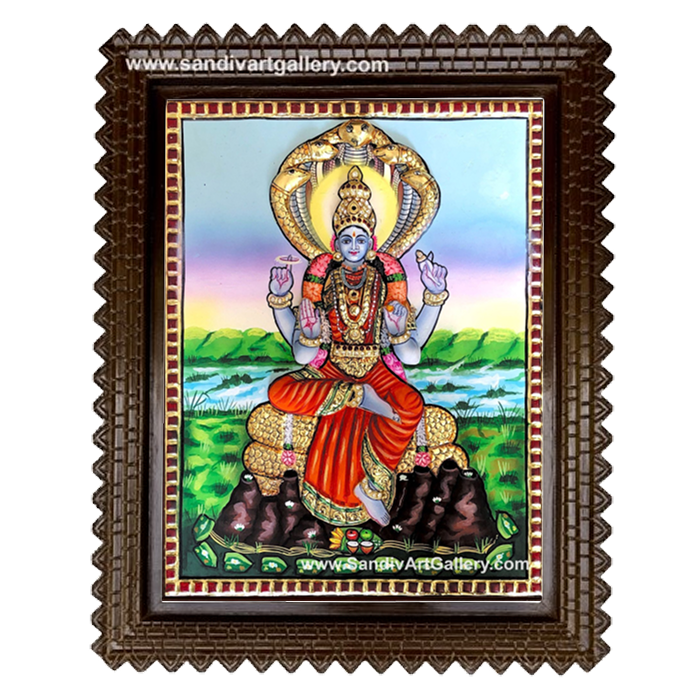Goddess Renuka Devi 3D Embossed Tanjore Painting