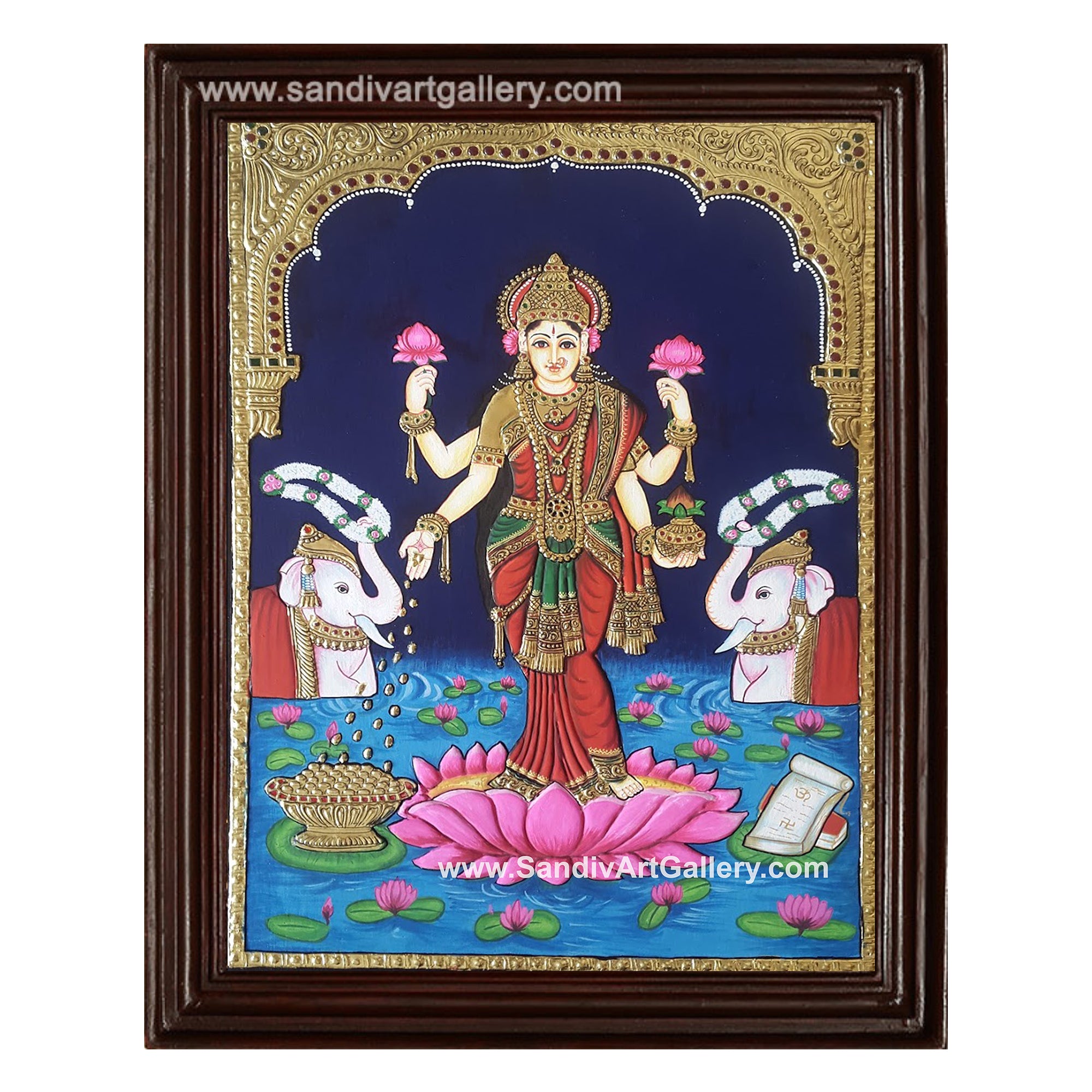 Ravivarma Lakshmi Small Tanjore Painting
