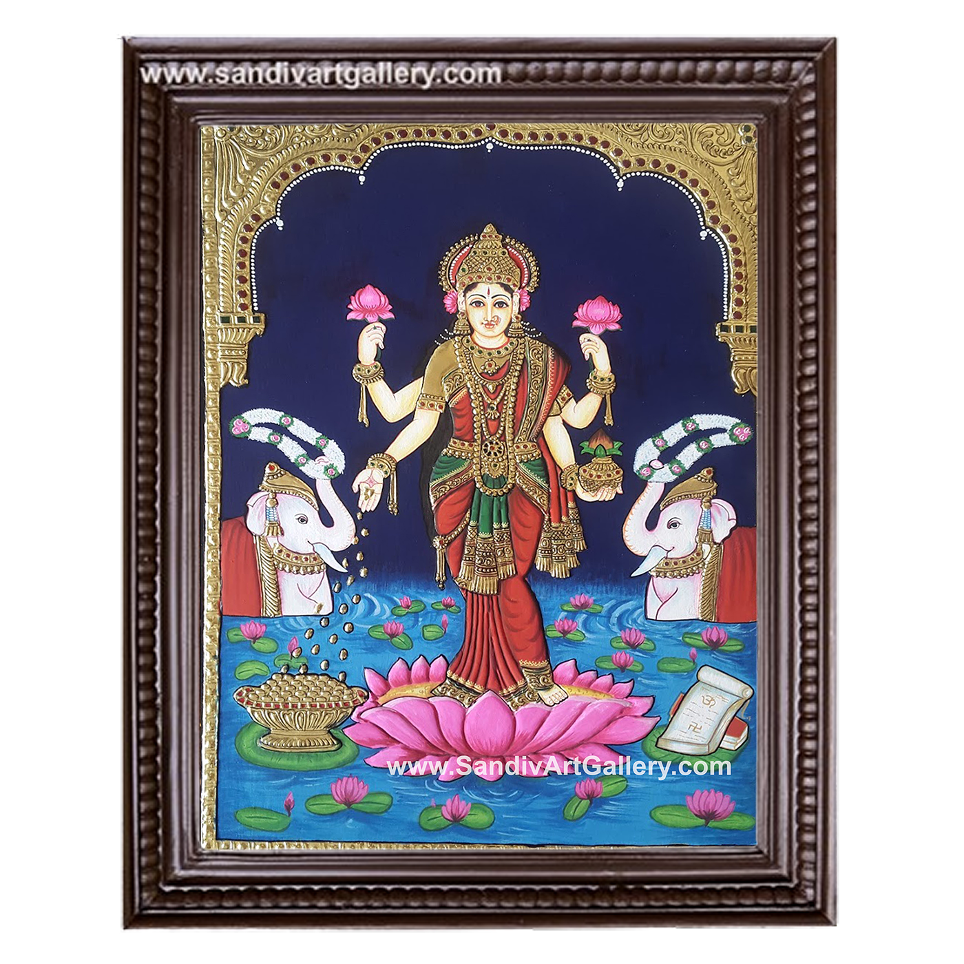 Ravivarma Lakshmi Small Tanjore Painting