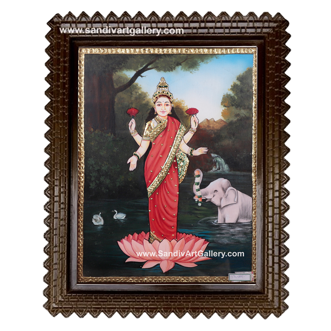 Ravivarma Lakshmi Tanjore Painting1