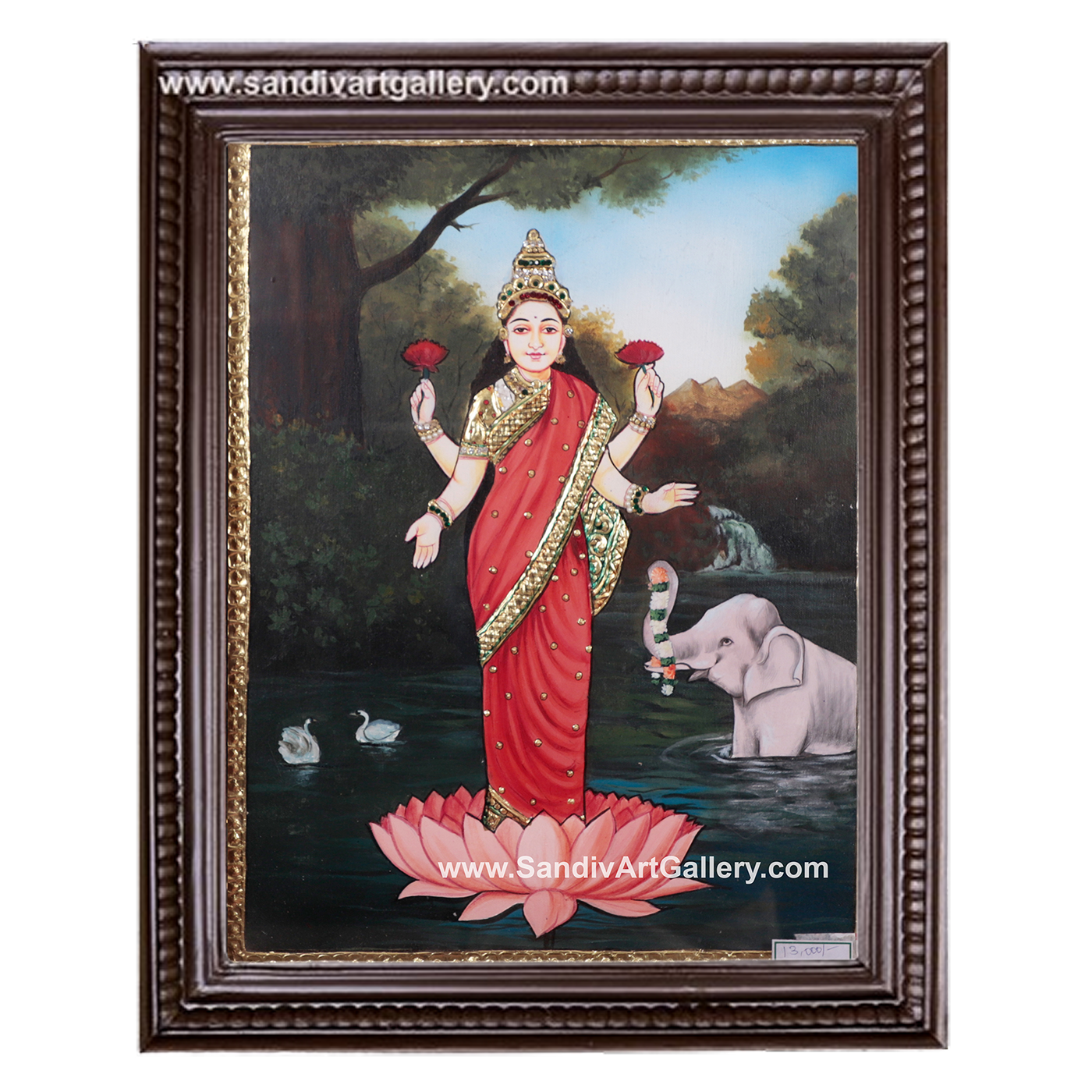 Ravivarma Lakshmi Tanjore Painting1