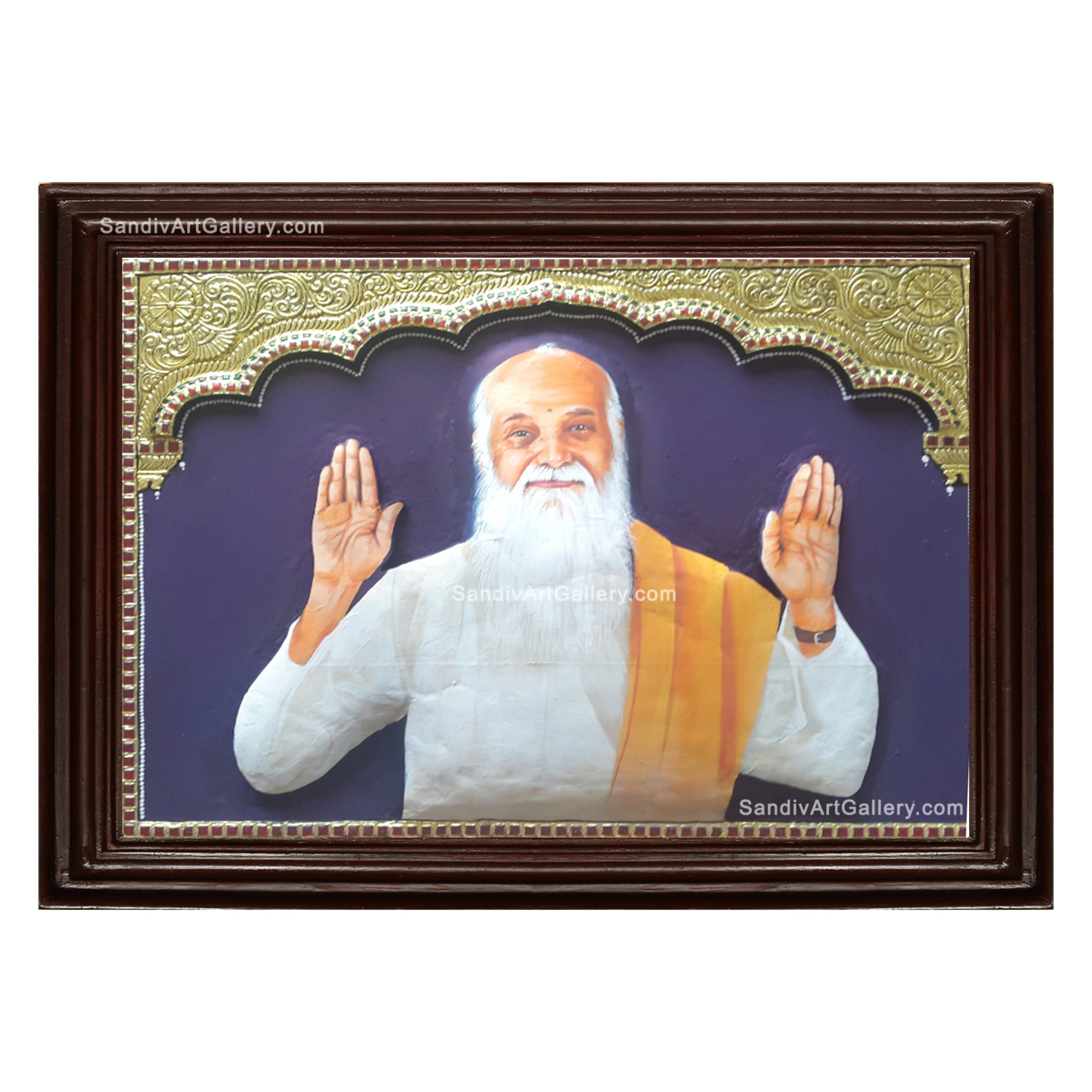 Vethathiri Maharishi 3D Super Embossed Tanjore Painting