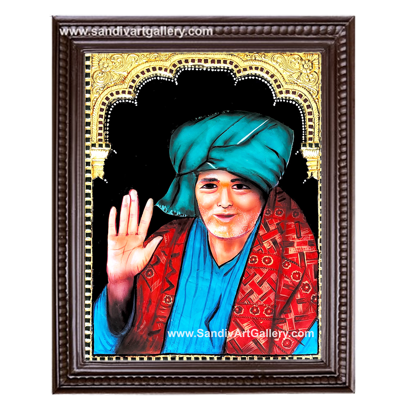 Shri Sarguru Palani Swamigal 3D Embossed Tanjore Painting