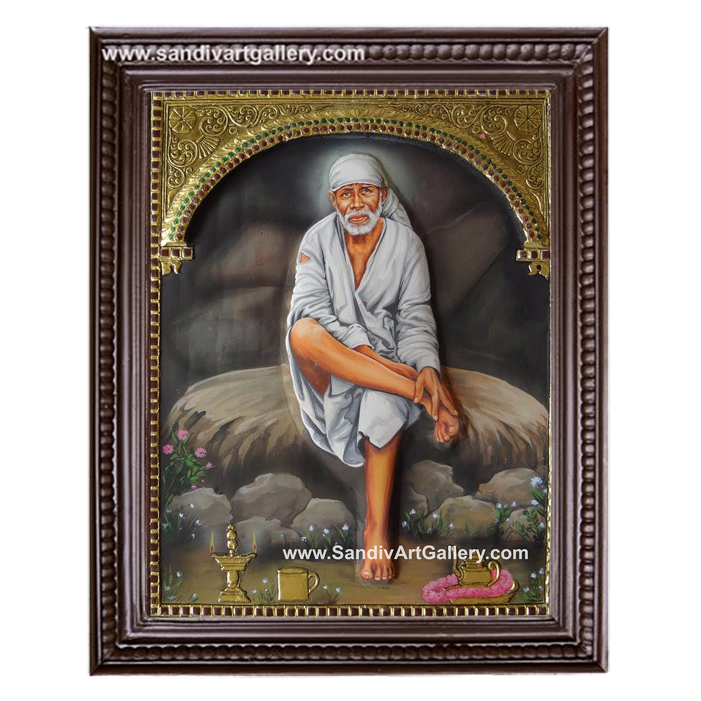 Shirdi Saibaba 3D Tanjore Painting