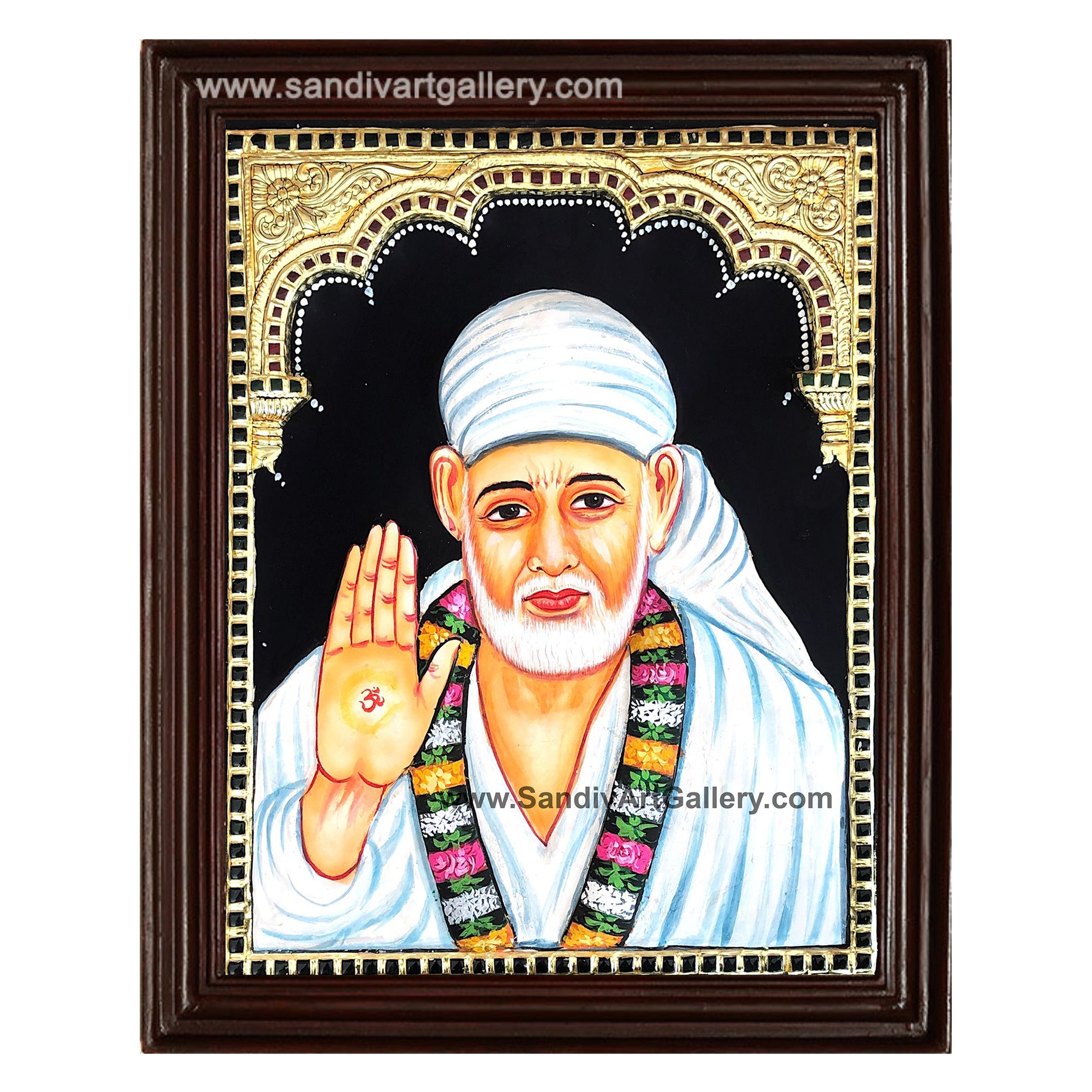 Saibaba 3D Embossed Tanjore Painting