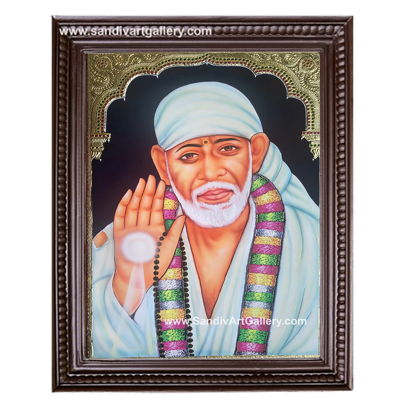 Saibaba Tanjore Painiting3