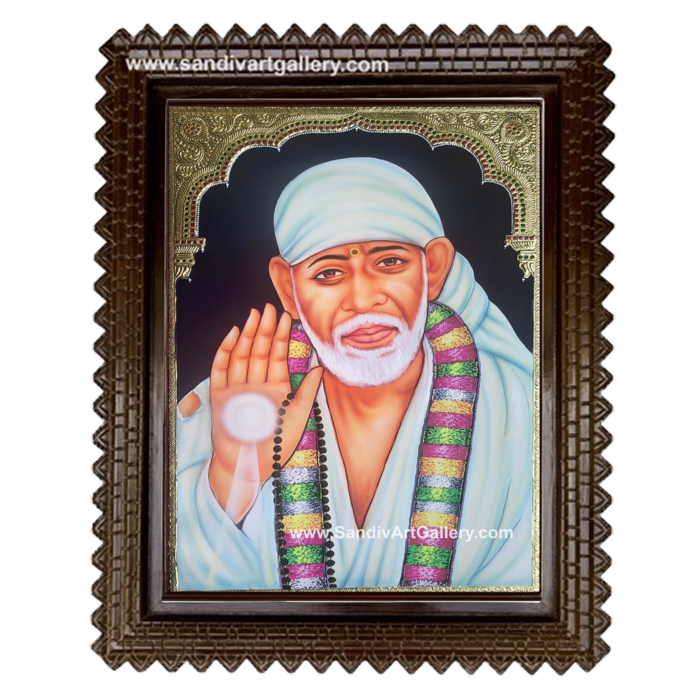 Saibaba Tanjore Painiting3