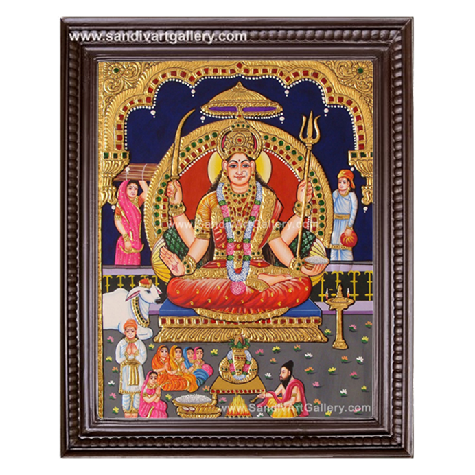 Goddess Santhoshi Maa Tanjore Painting