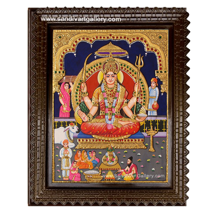 Goddess Santhoshi Maa Tanjore Painting