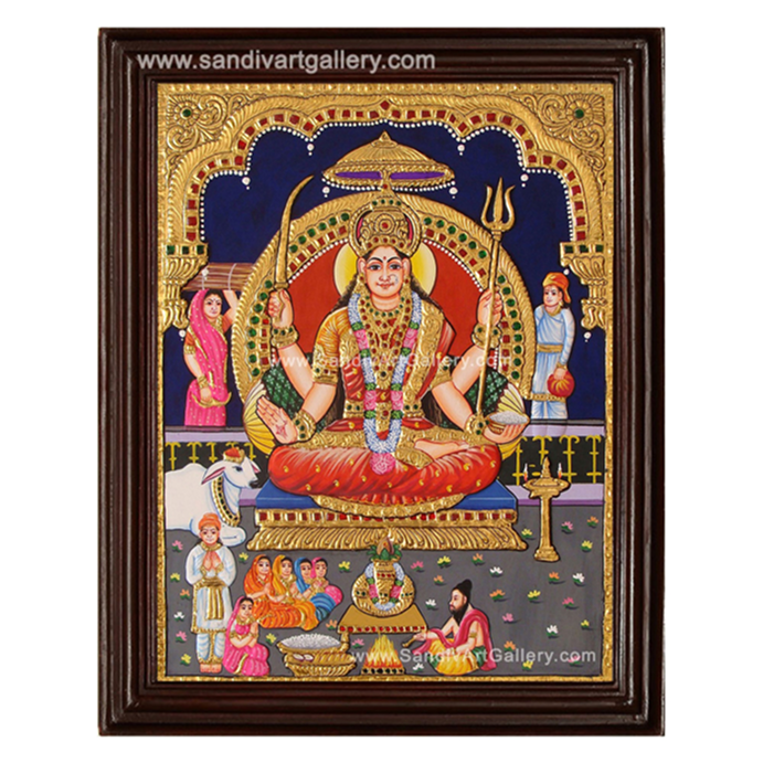Goddess Santhoshi Maa Tanjore Painting
