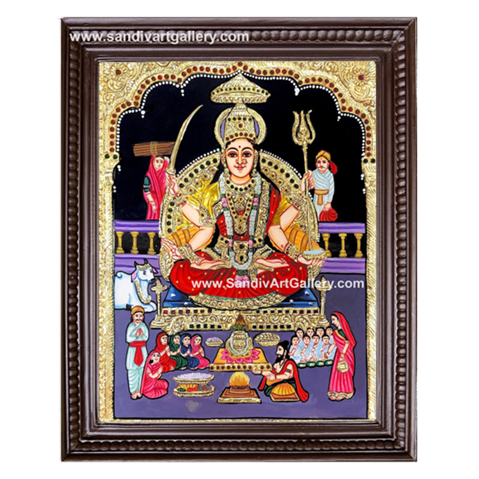Santhoshi Mata Tanjore Painting