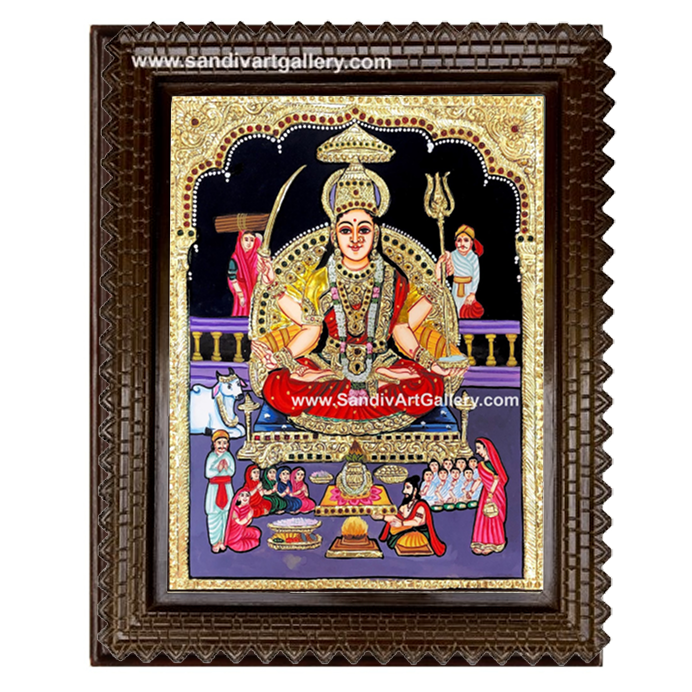Santhoshi Mata Tanjore Painting