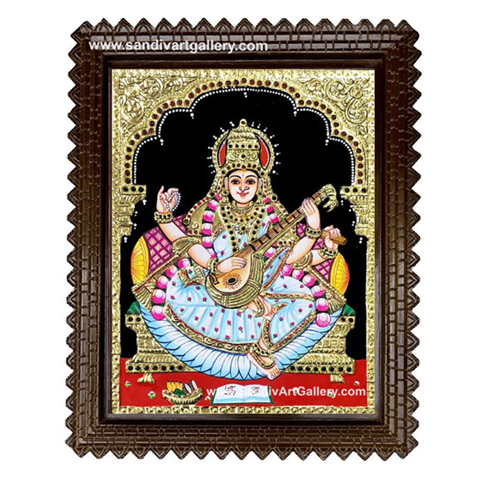 Saraswati Maa Tanjore Painting