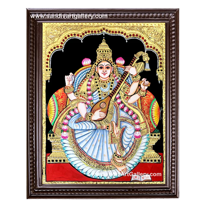 Saraswathi Devi Tanjore Painting 2