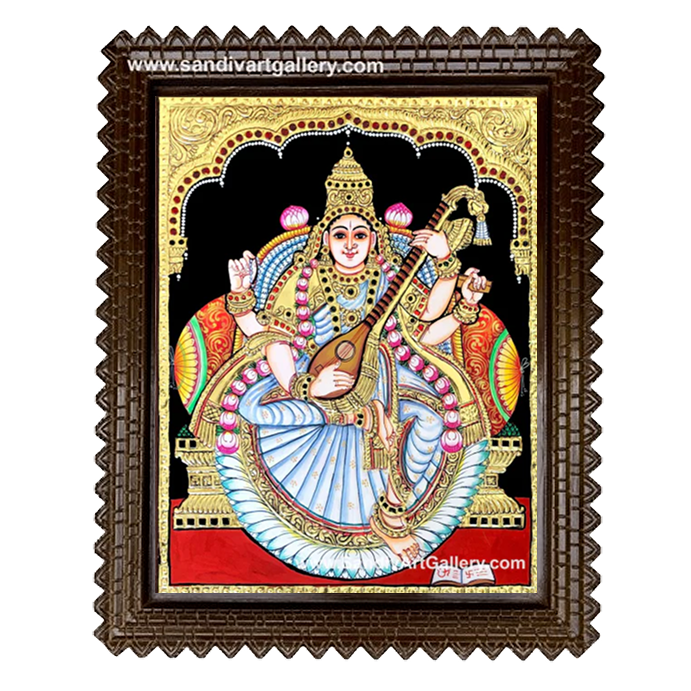 Saraswathi Devi Tanjore Painting 2