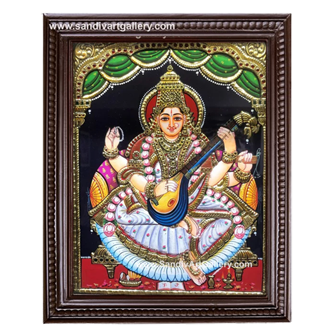 Saraswathi Maatha Tanjore Painting 1