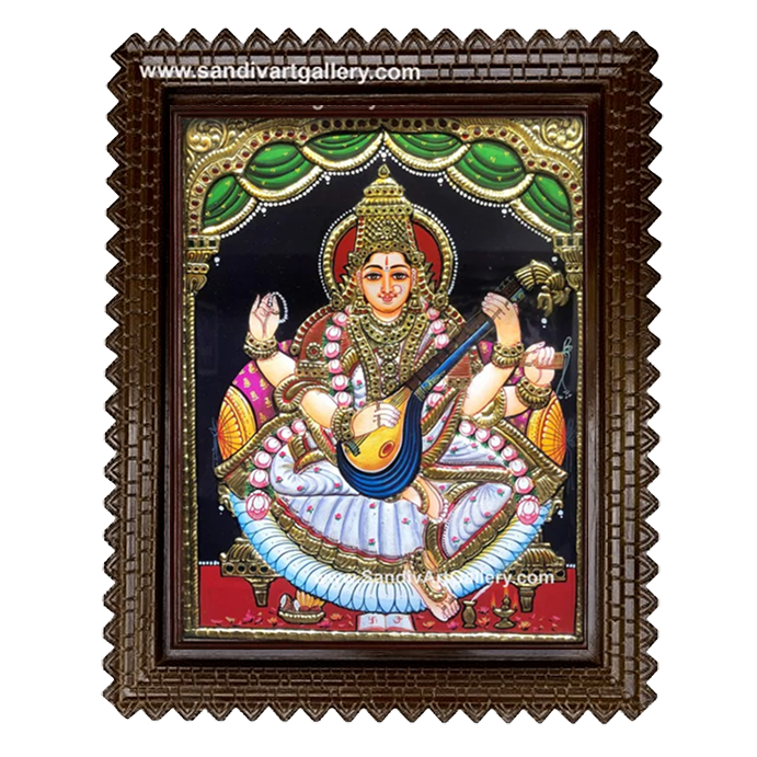Saraswathi Maatha Tanjore Painting 1