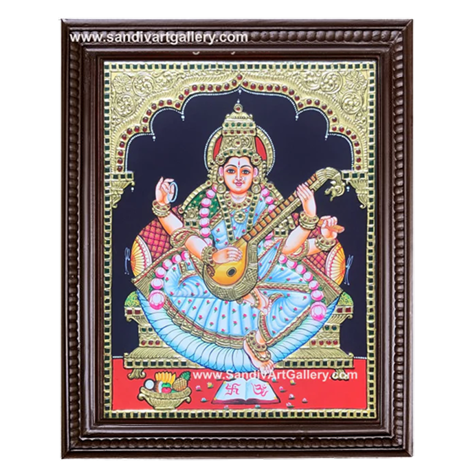 Goddess Saraswati Tanjore Painting