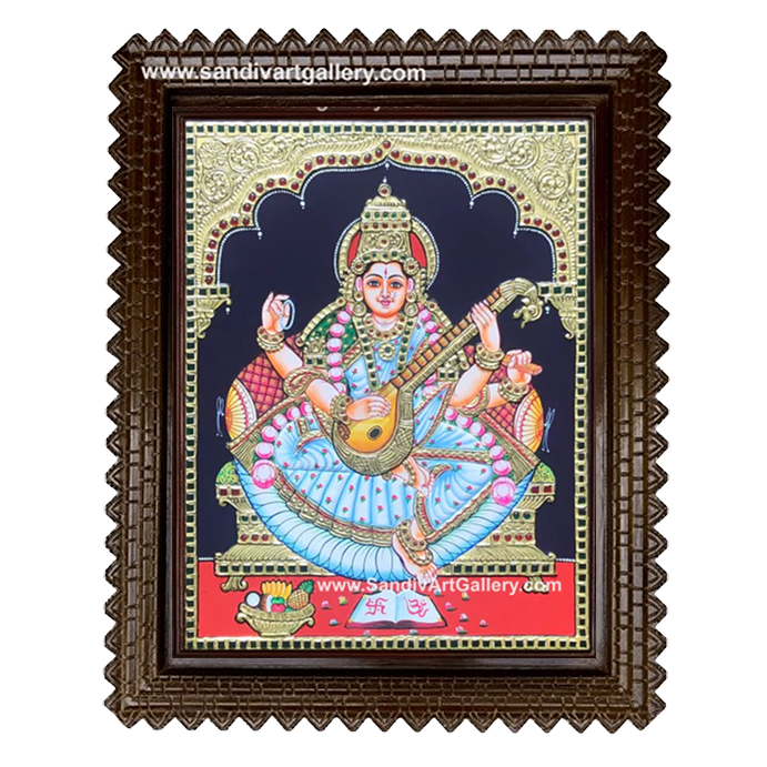 Goddess Saraswati Tanjore Painting