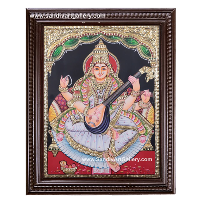 Goddess Saraswathi Mata Tanjore Painting