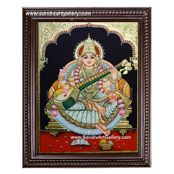 Saraswati Tanjore Painting 1