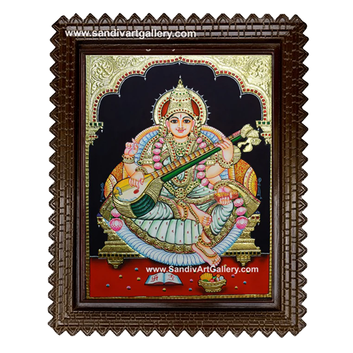Saraswati Tanjore Painting 1