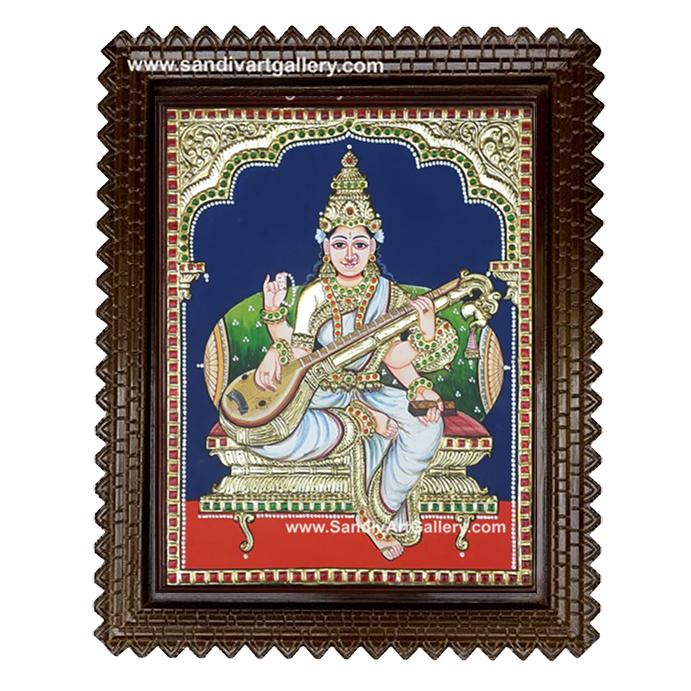 Saraswathi Maa Tanjore Painting 1